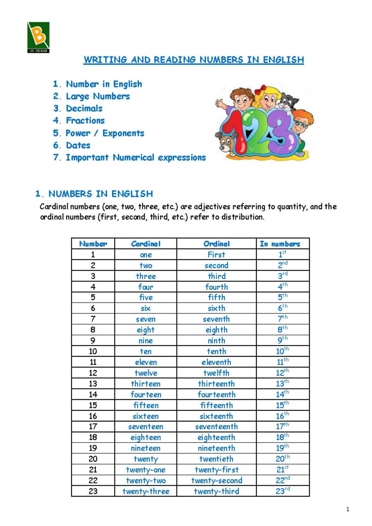 13. Numbers IN English - INGLES - WRITING AND READING NUMBERS IN ...
