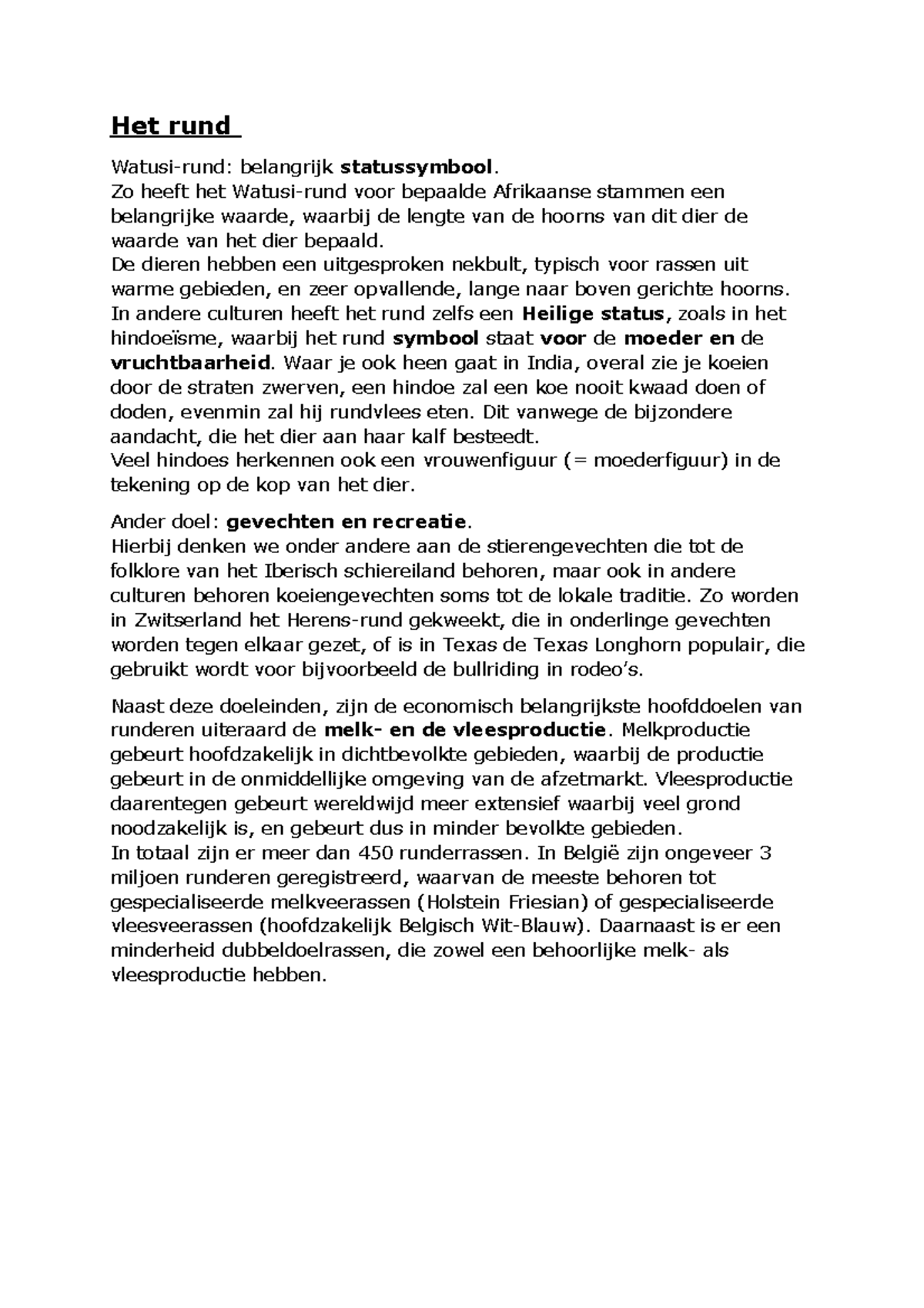 Rassenleer Rund, schaap, geit, varken - Het rund Watusi-rund ...