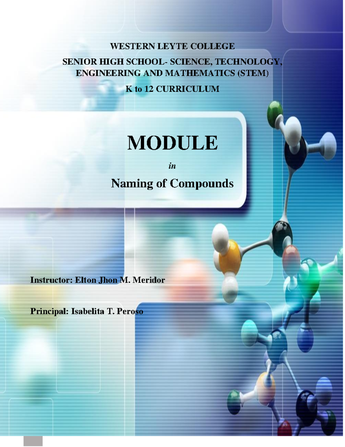 General Chemistry I: Naming of Compounds Module (STEM) - Studocu