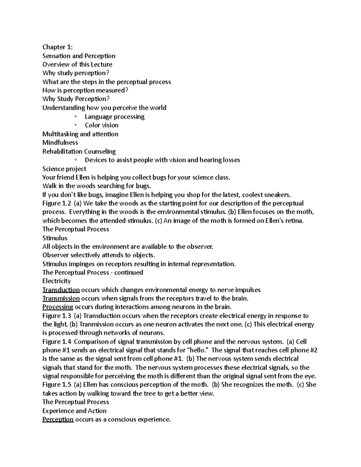 Chapter 1 - Sensation and Perception - Chapter 1: Sensation and ...