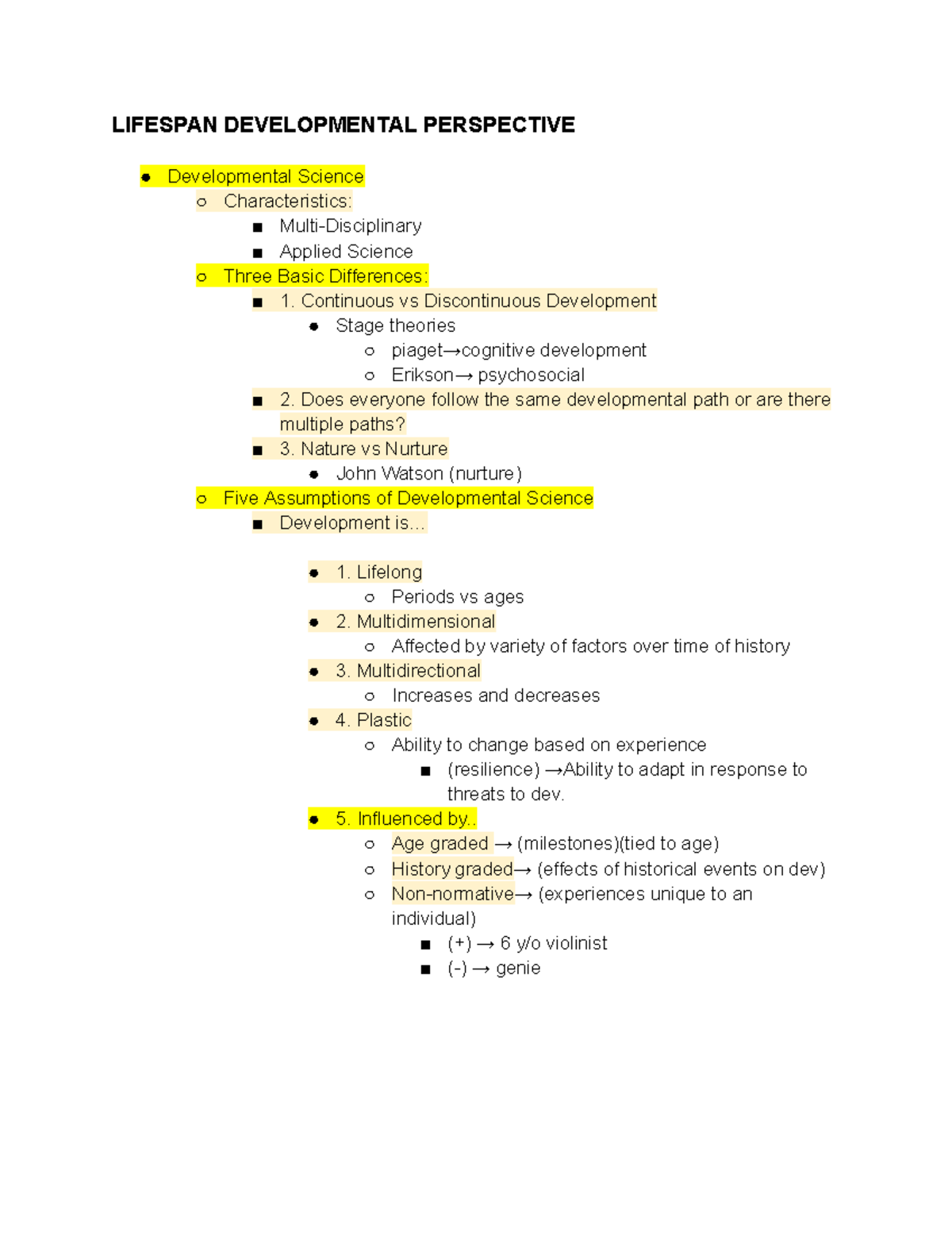 Lifespan Development Psychology - Comprehensive Exam Notes - Studocu