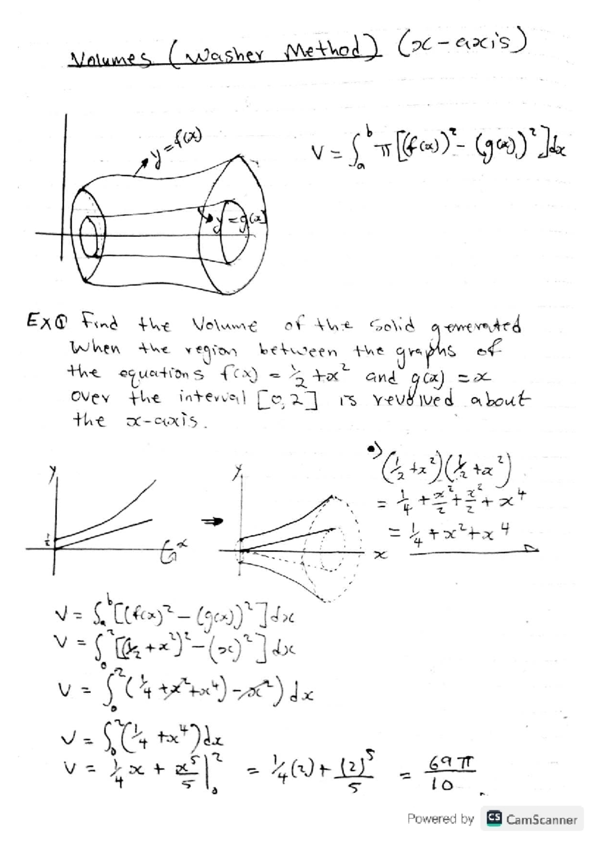 Lesson 3 Study Notes on Volumes (Washer & Shell Methods) (MATH141 ...