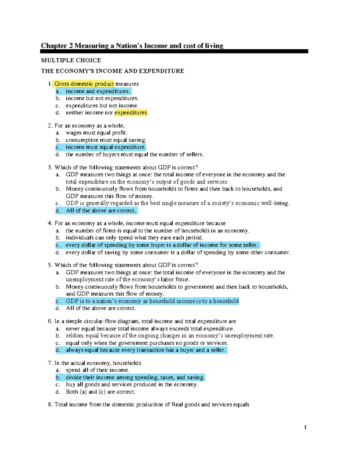 Chapter 1: Introduction to Macroeconomics Concepts and Theories - Studocu