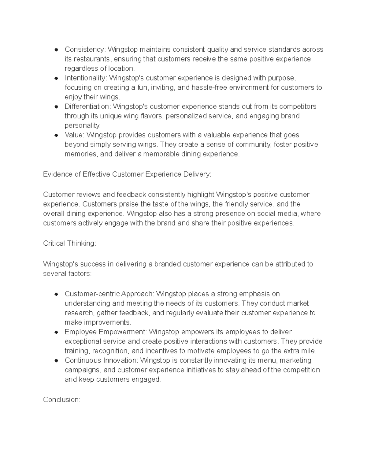 Marketing Strategies for Customer Experience: Wingstop Case Study - Studocu