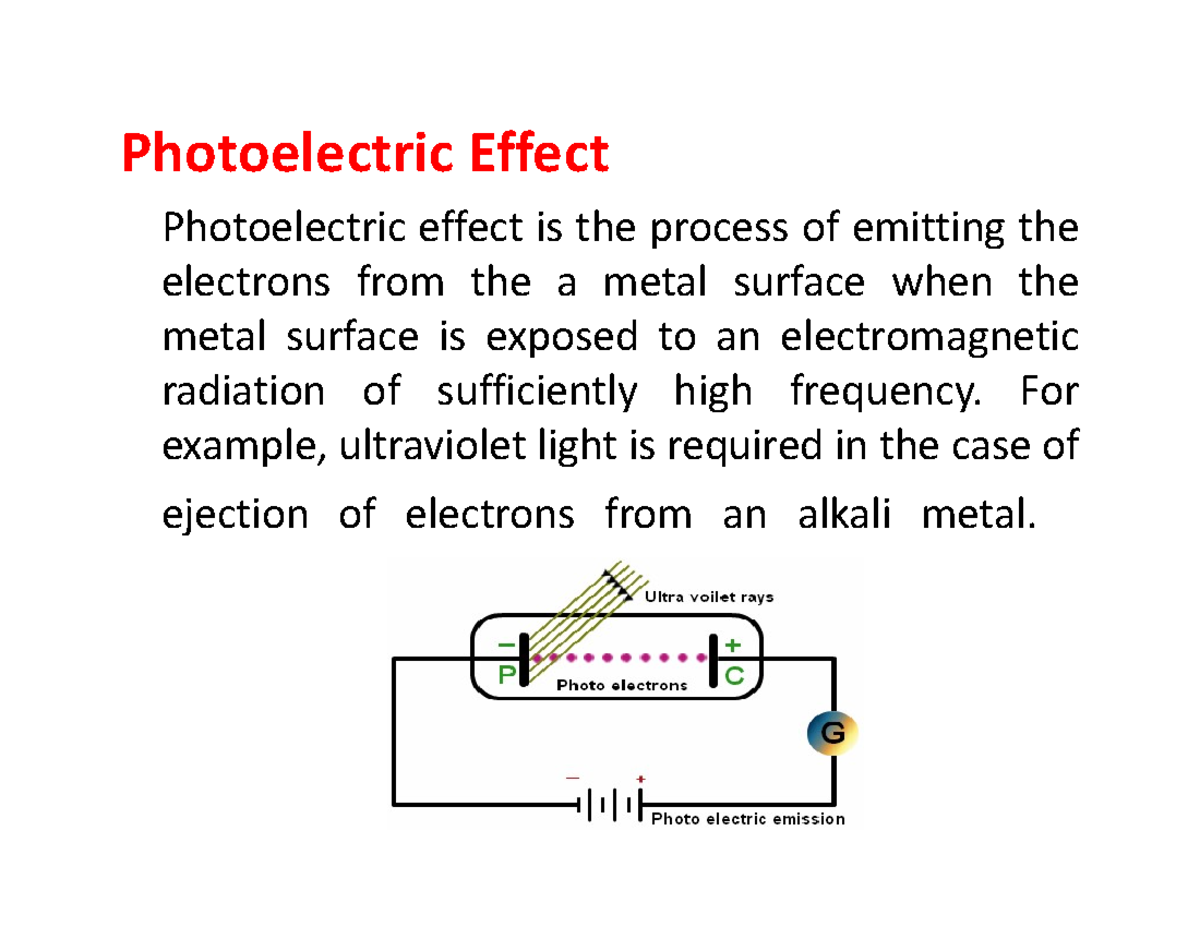 202004 Photoelectric Effect: Understanding Emission of Electrons - Studocu