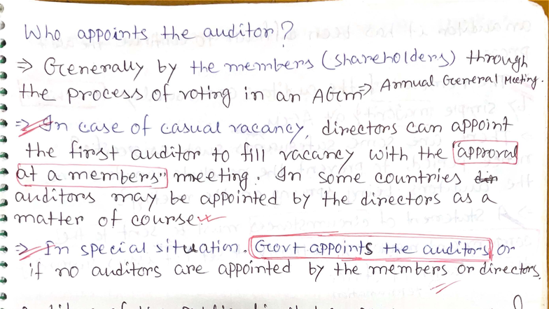 Auditor Appointment and Removal Process: Class Notes A22A - Studocu