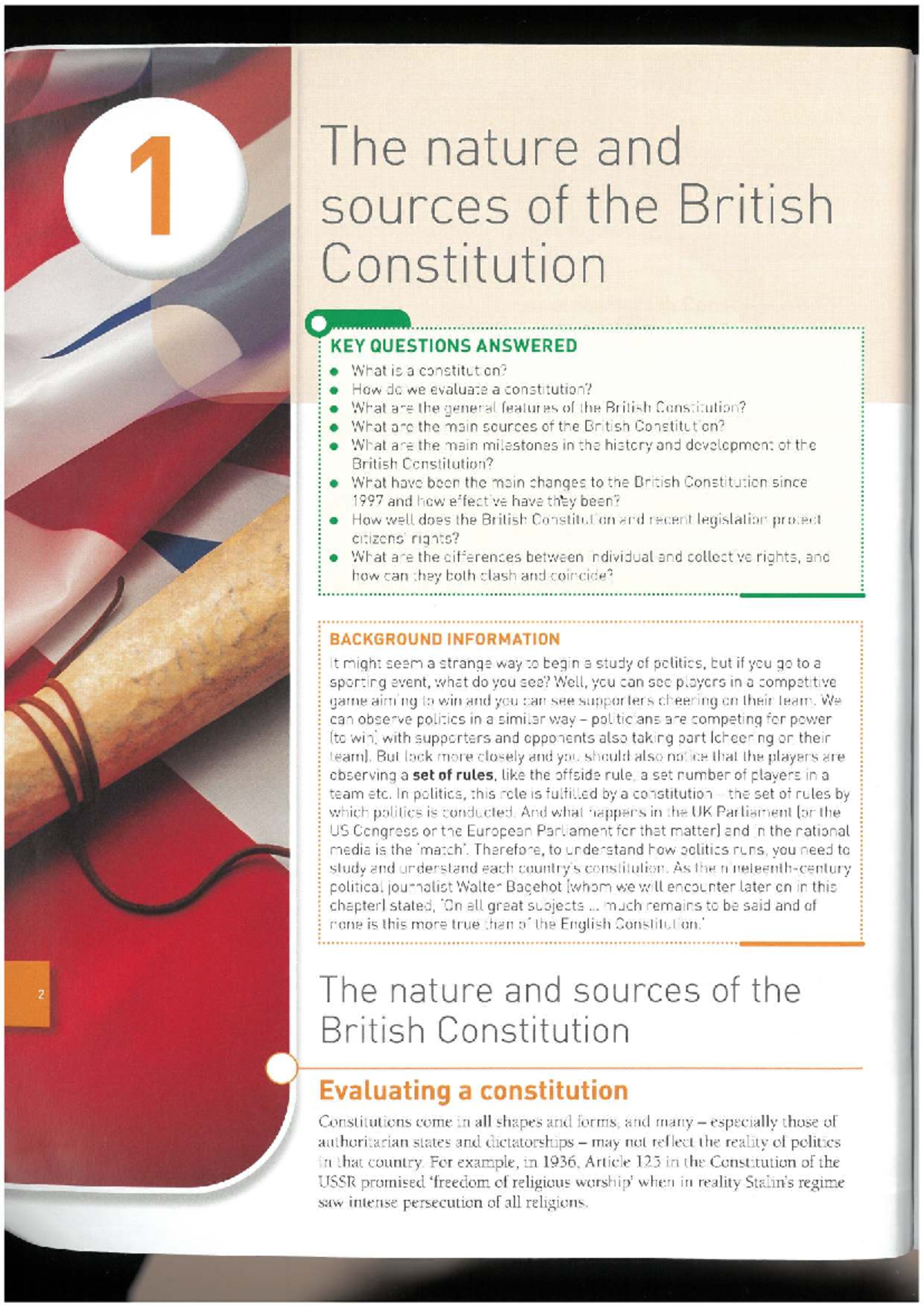 Chapter 1 A: The Nature and Sources of the British Constitution - Studocu