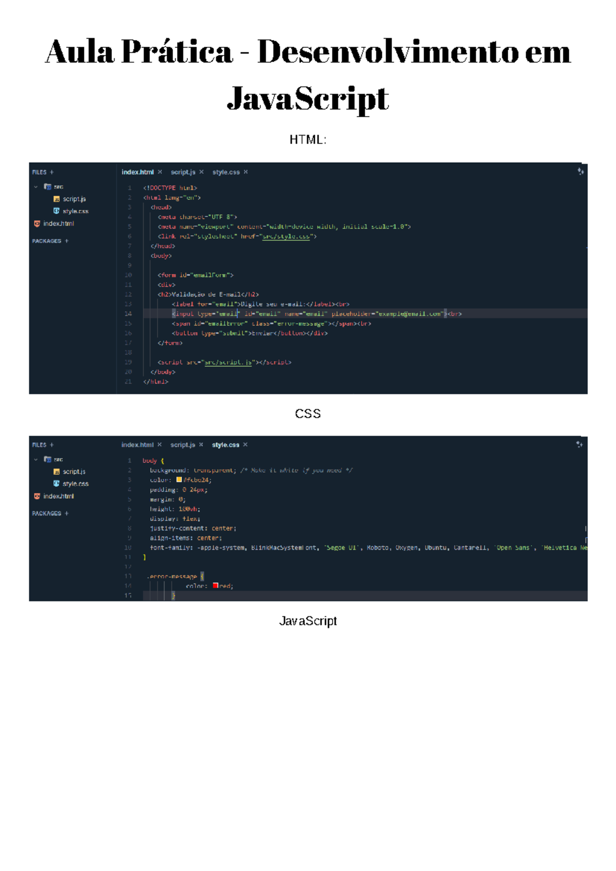 Aula Prática - Desenvolvimento em Java Script - desenvolvimento Web ...