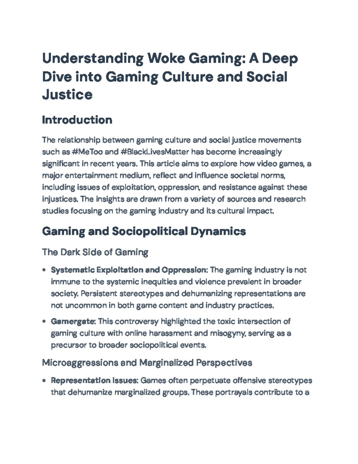 Exploring Woke Gaming: Social Justice in the Video Game Culture ...