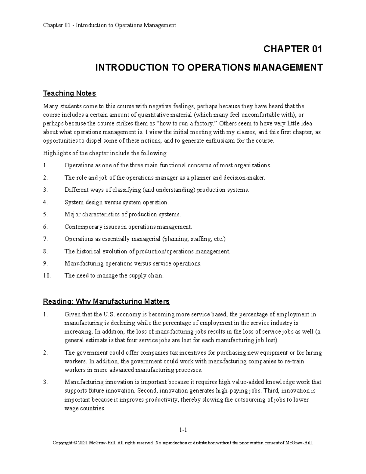 Stevenson OM 14 Chapter 01: Intro to Operations Management Final Notes ...