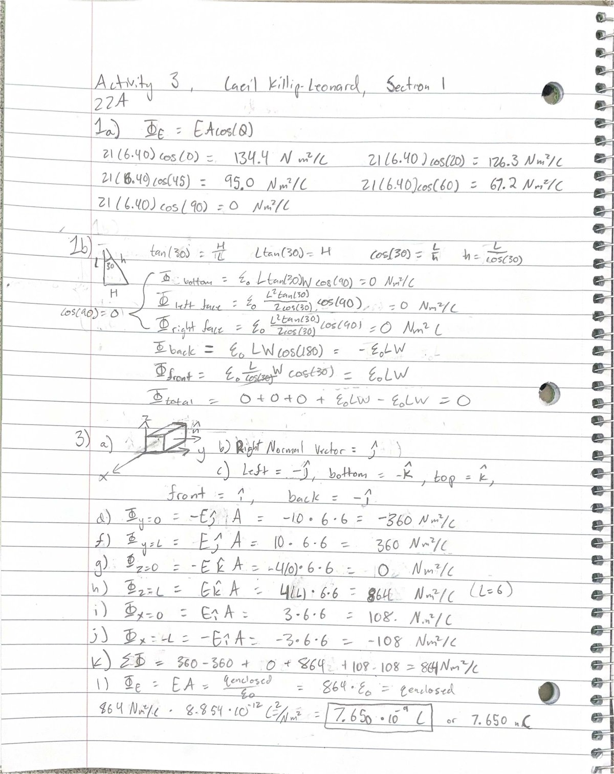 22A Activity 3: Electric Field Calculations and Symmetry Analysis - Studocu