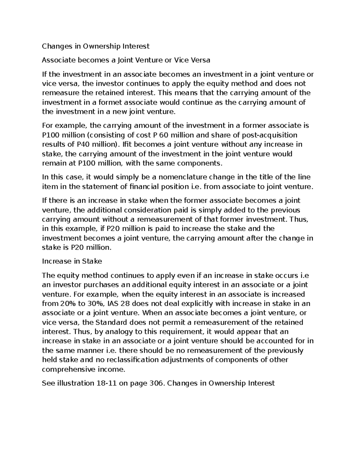 Changes in Ownership Interest: Associate to Joint Venture Analysis ...