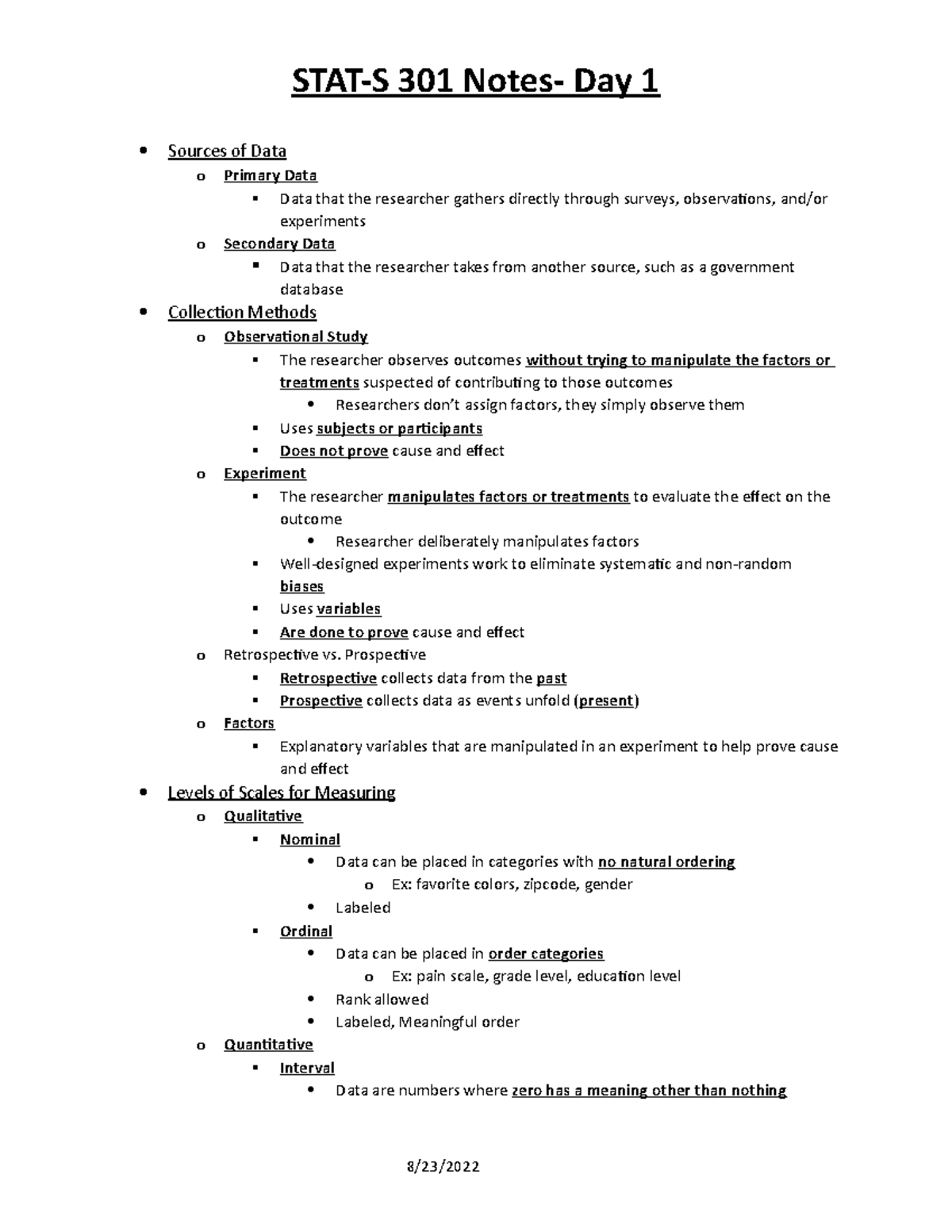 STAT-S 301 Day 1 Lecture Notes: Data Sources and Collection Methods ...