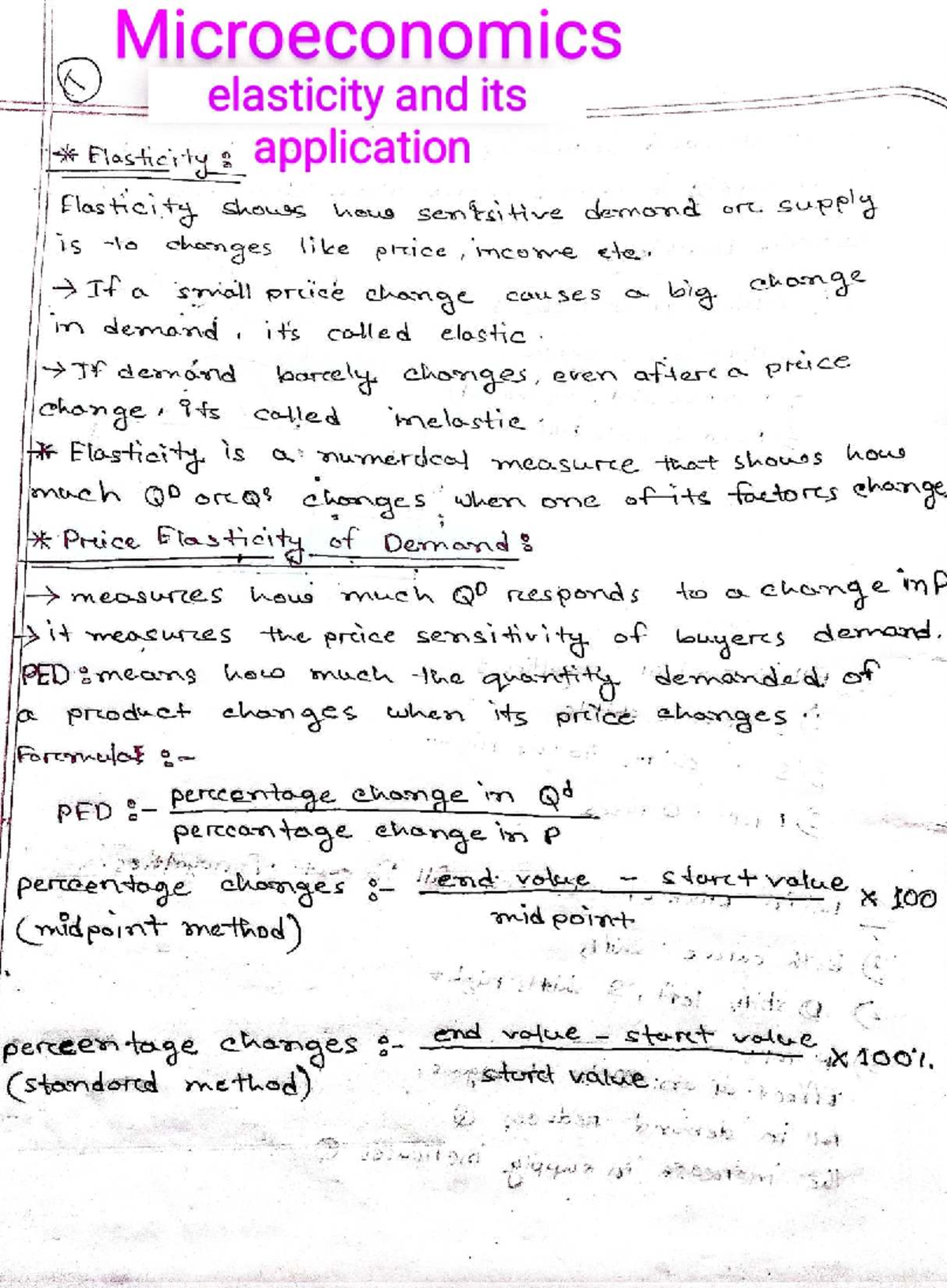 MEC 101 Final Exam Notes: Elasticity in Microeconomics Analysis - Studocu
