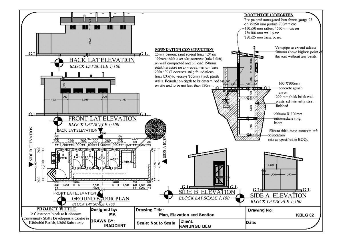 BOY'S Latrine Design Plans KDLG 02-1 for Classroom Block Project - Studocu