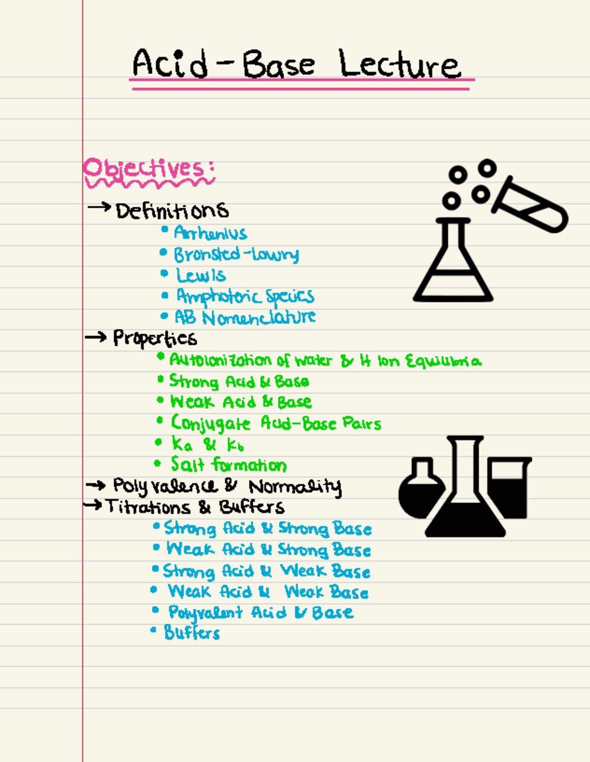 Acid-Base Lecture 3: Key Concepts and Definitions in Chemistry - Studocu