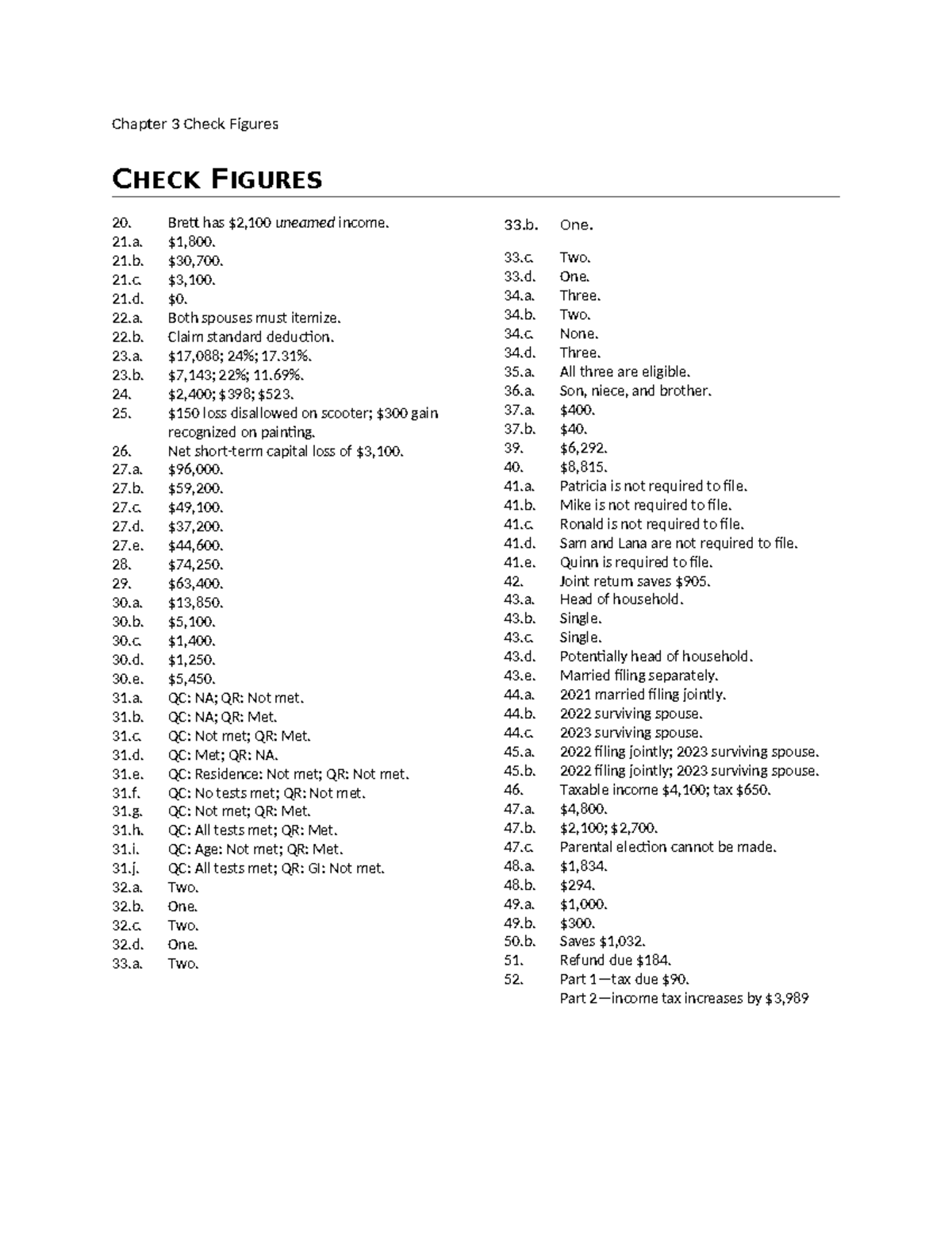 Chapter 3 Check Figures - © 2024 Cengage. All Rights Reserved. May not ...