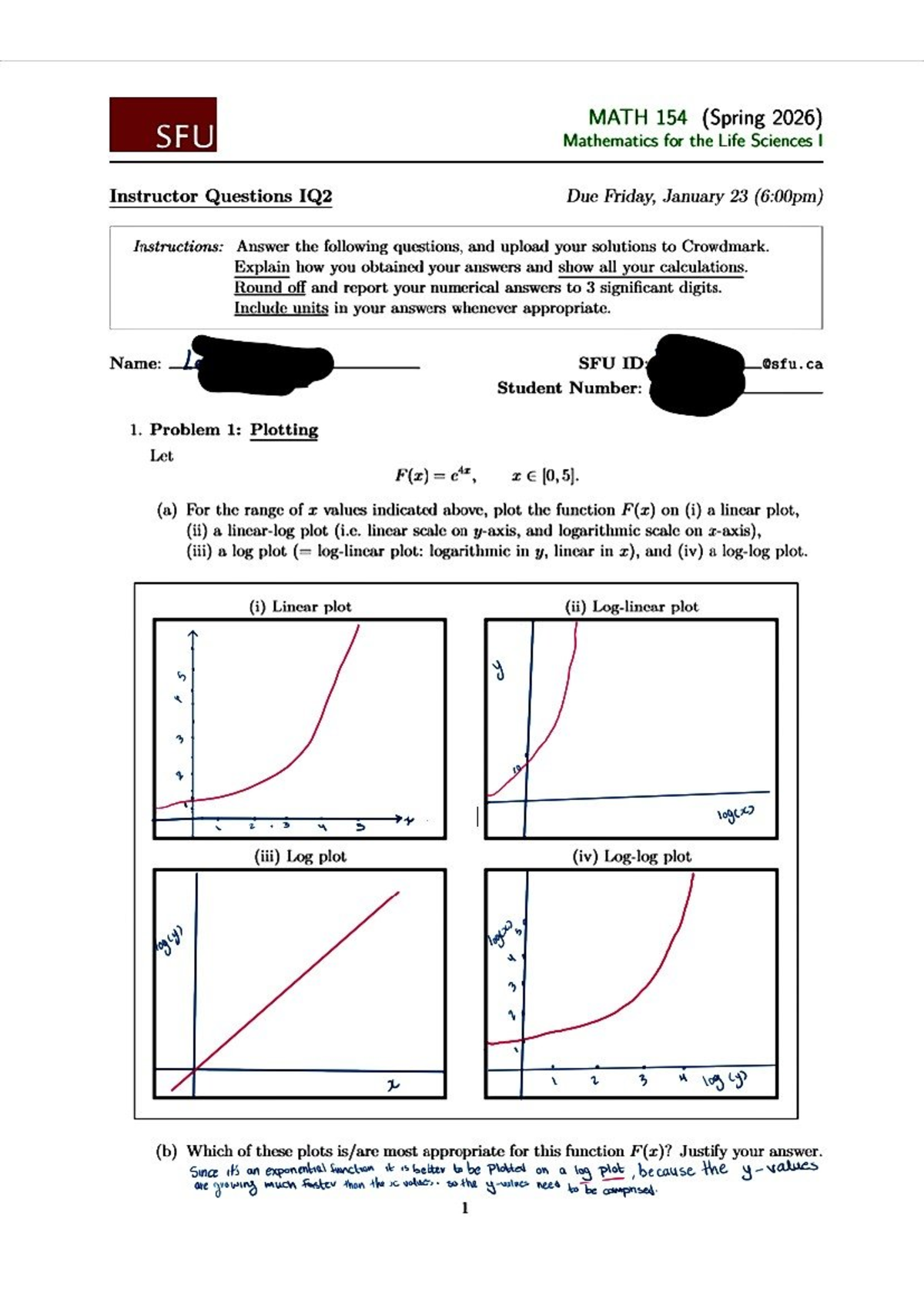 MATH 154 IQ2 Assignment - Spring 2026 Solutions and Instructions - Studocu