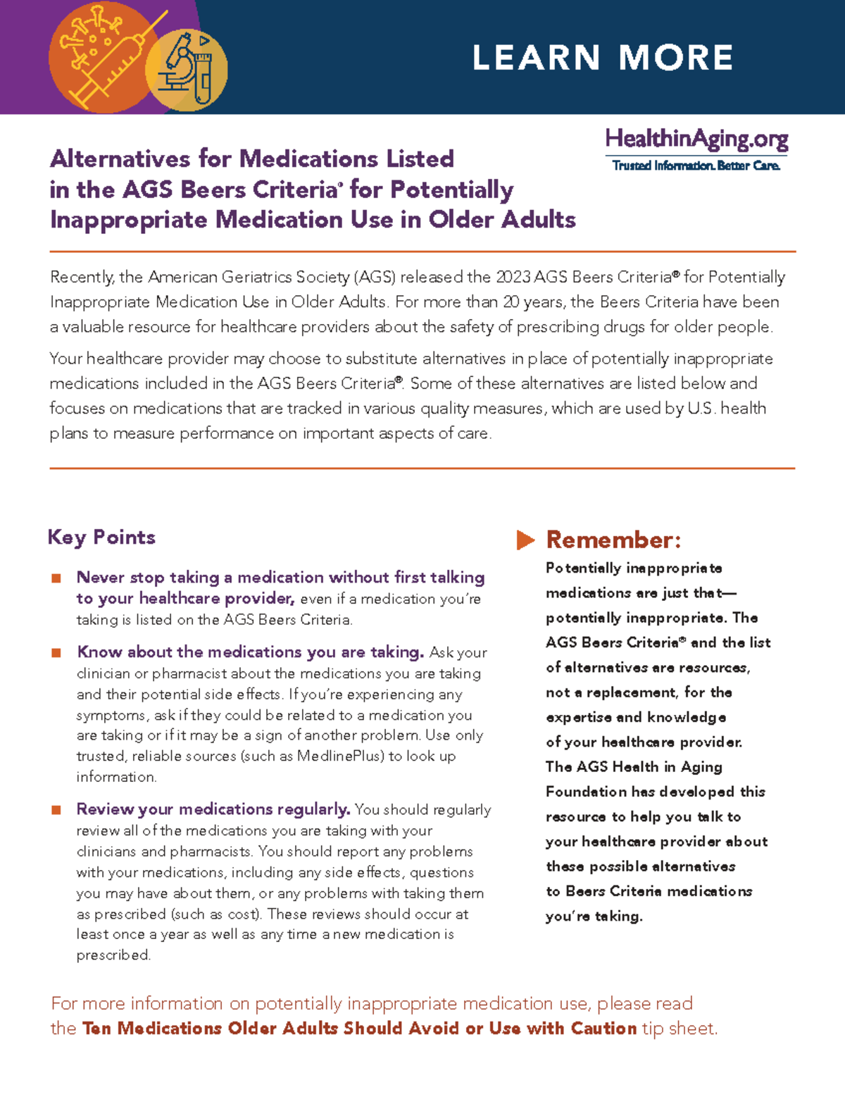 HIA Learn More: Alternatives to AGS Beers Criteria Medications 2023 ...