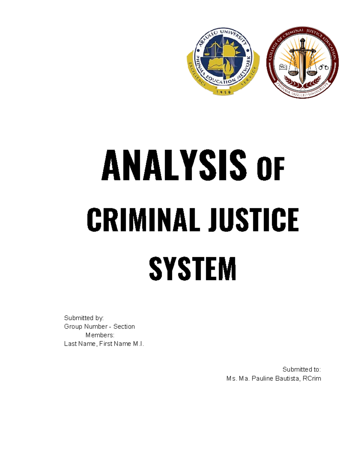 RCrim 101: Final Output on Criminal Justice System Analysis - Studocu