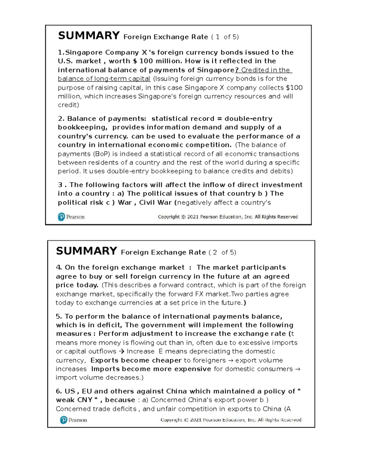 SUMMARY of Foreign Exchange Rate and International Monetary System (IF ...