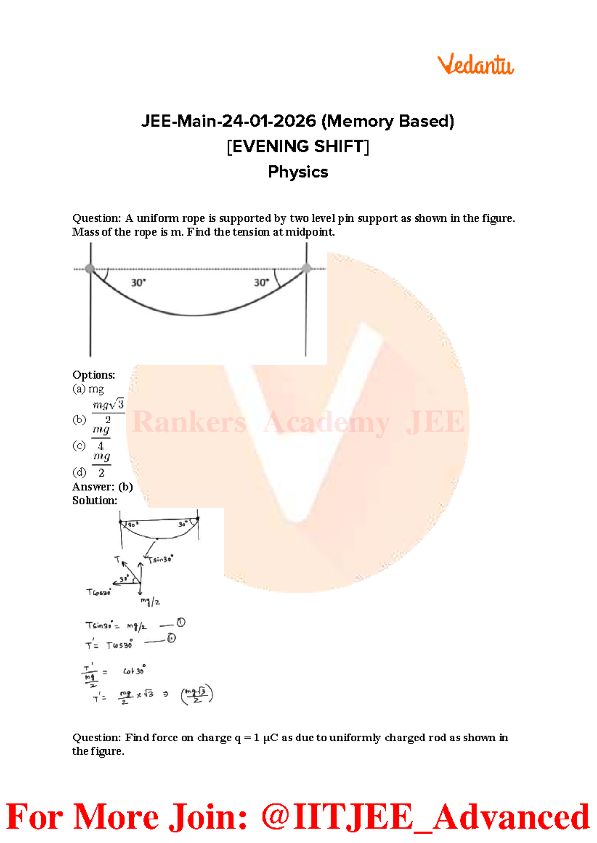 JEE-Main-24-01-2026: Memory Based Physics & Chemistry Questions - Studocu