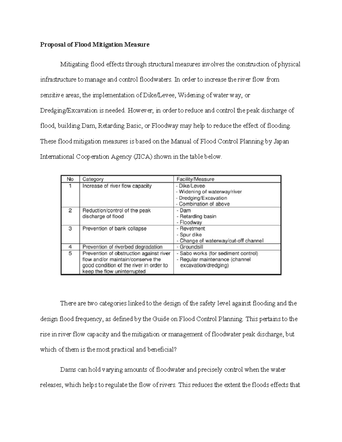 Proposal of Flood Mitigation Measure - Proposal of Flood Mitigation ...