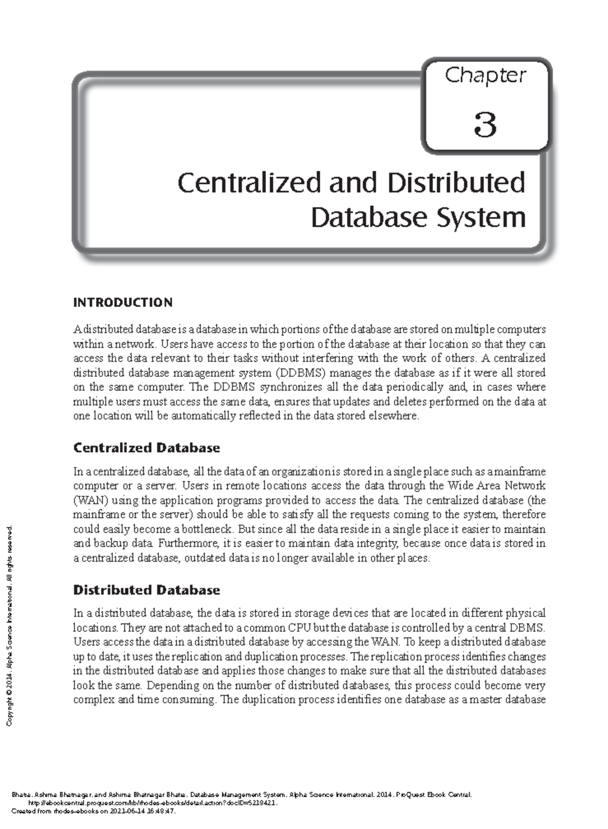 Database Management Systems - Chapter 3: Centralized vs Distributed DBs ...