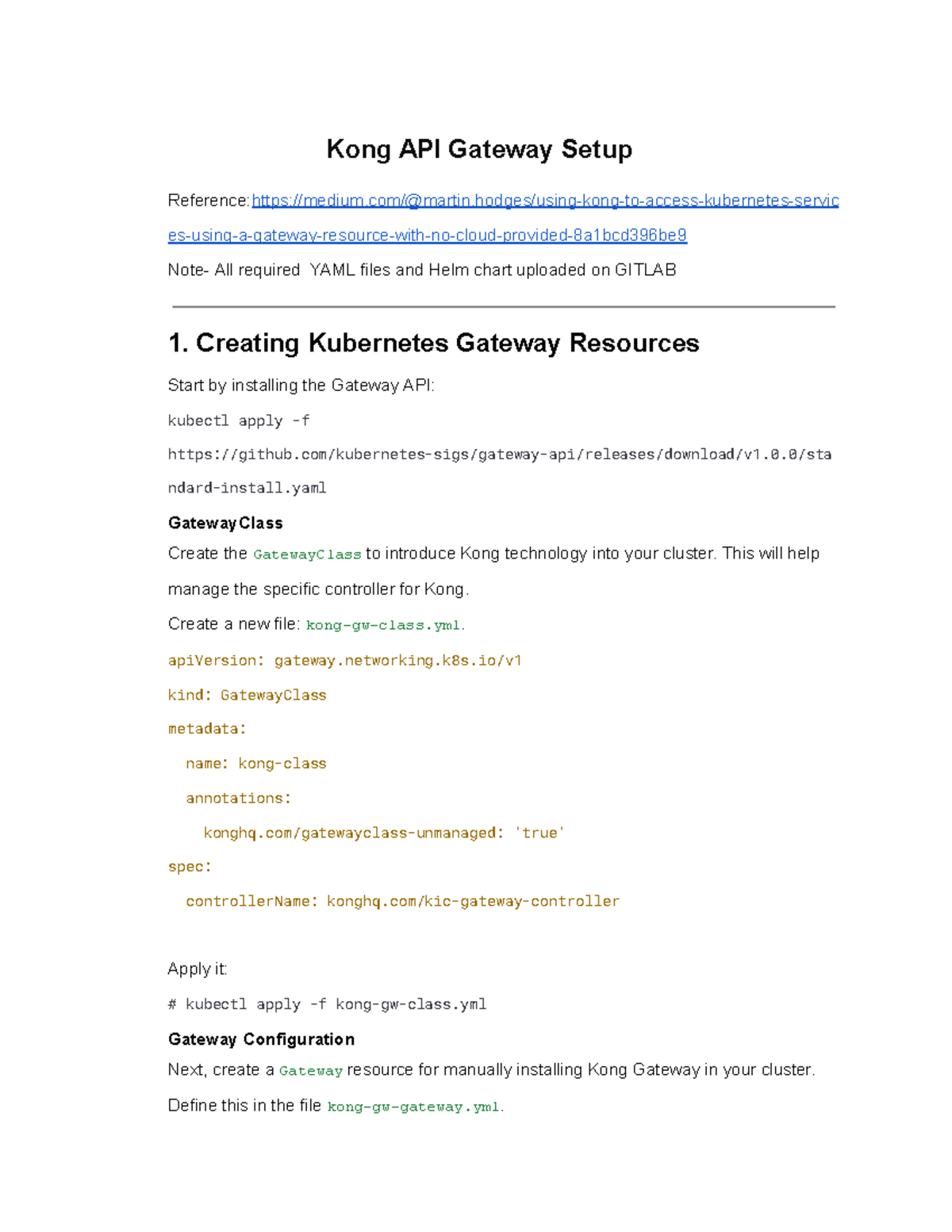 Kong API Gateway Setup - Kong API Gateway Setup - Studocu
