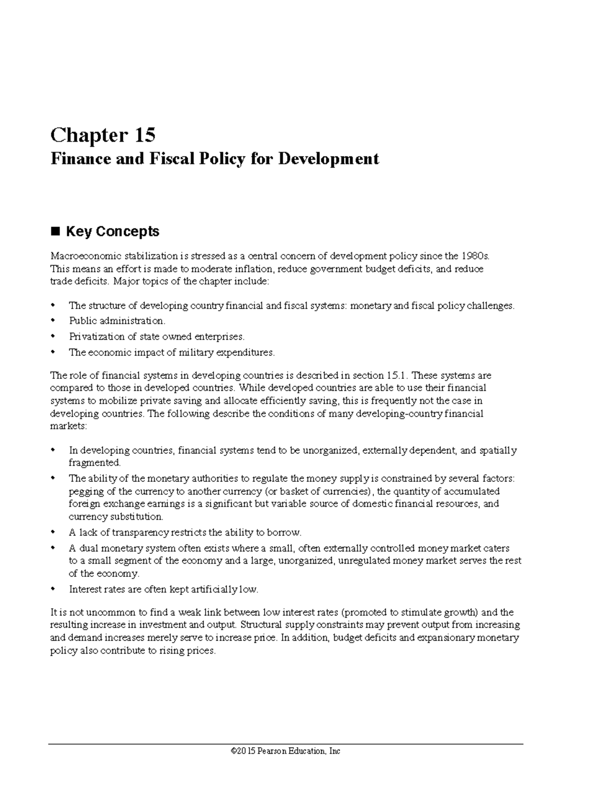 Test Bank CH15: Finance & Fiscal Policy for Development Questions - Studocu