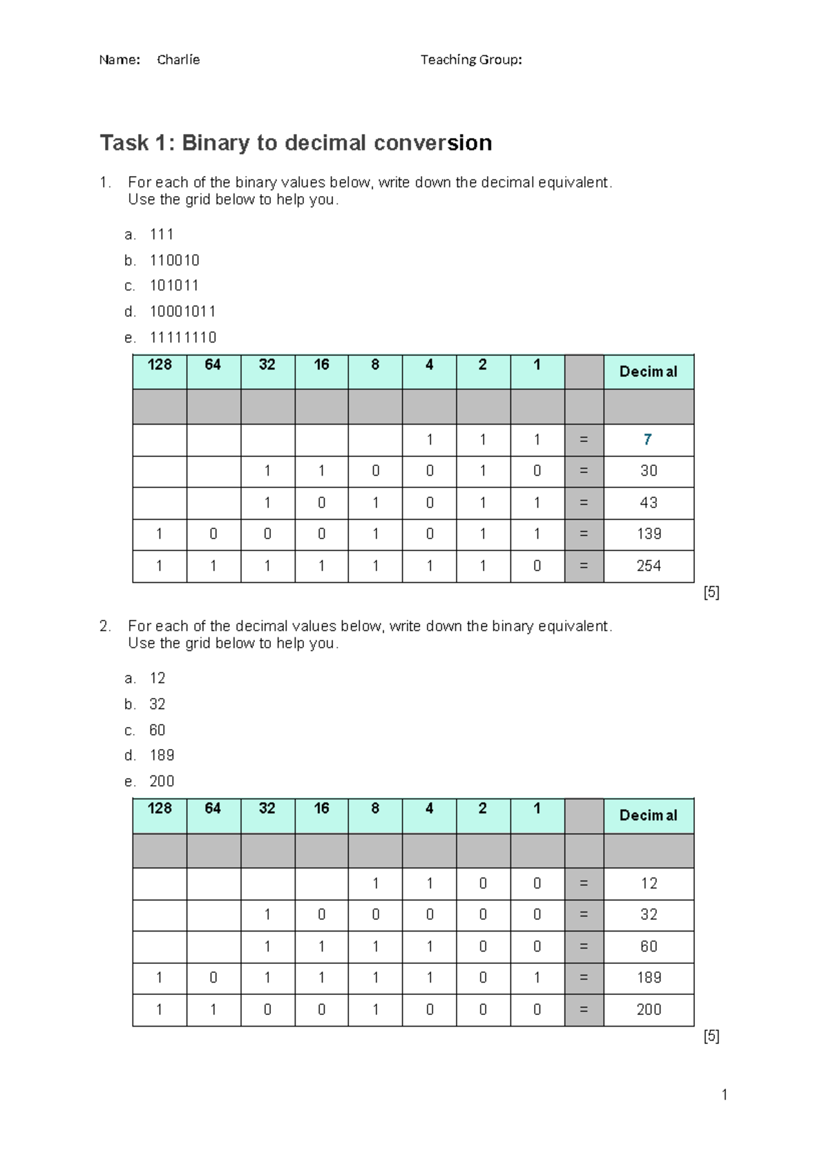 Binary Conversion Guide: CS 101 Lab Exercises - Studocu