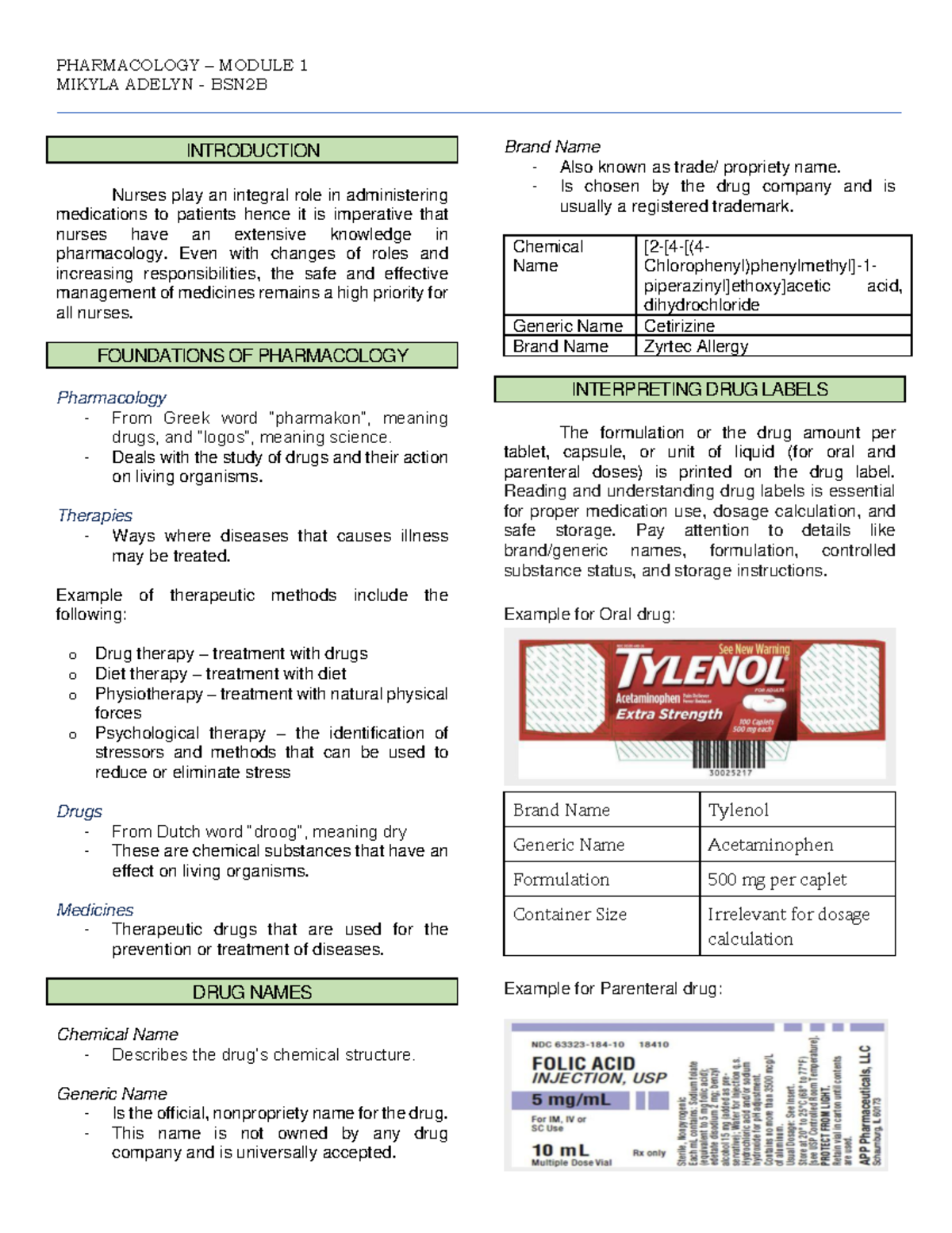 PHARMACOLOGY MODULE 1: INTRODUCTION TO MEDICATION MANAGEMENT FOR NURSES ...