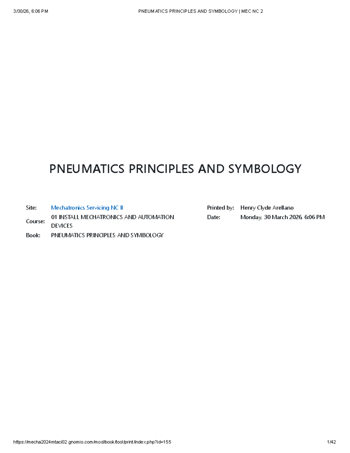 Pneumatics Principles and Symbology MEC NC II Study Guide - Studocu