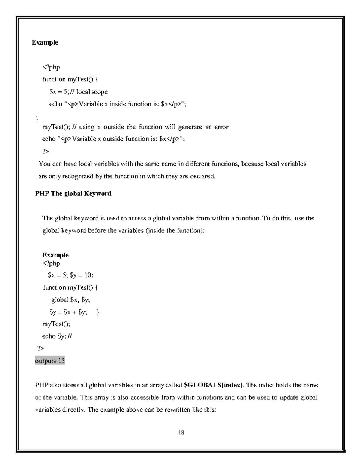 PHP Programming Concepts: Functions, Variables, and Control Structures ...