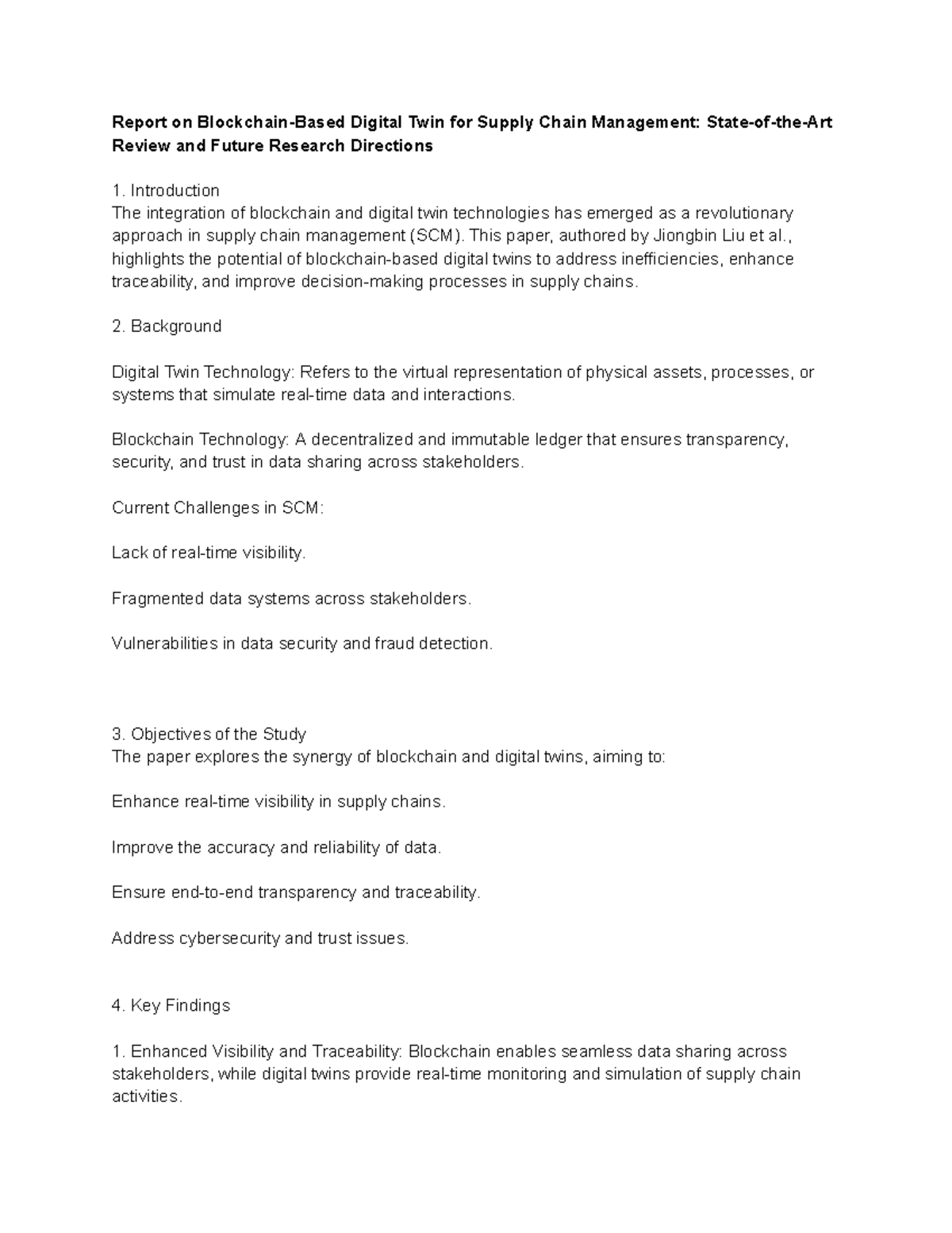 Report on Blockchain-Based Digital Twin for Supply Chain Management ...