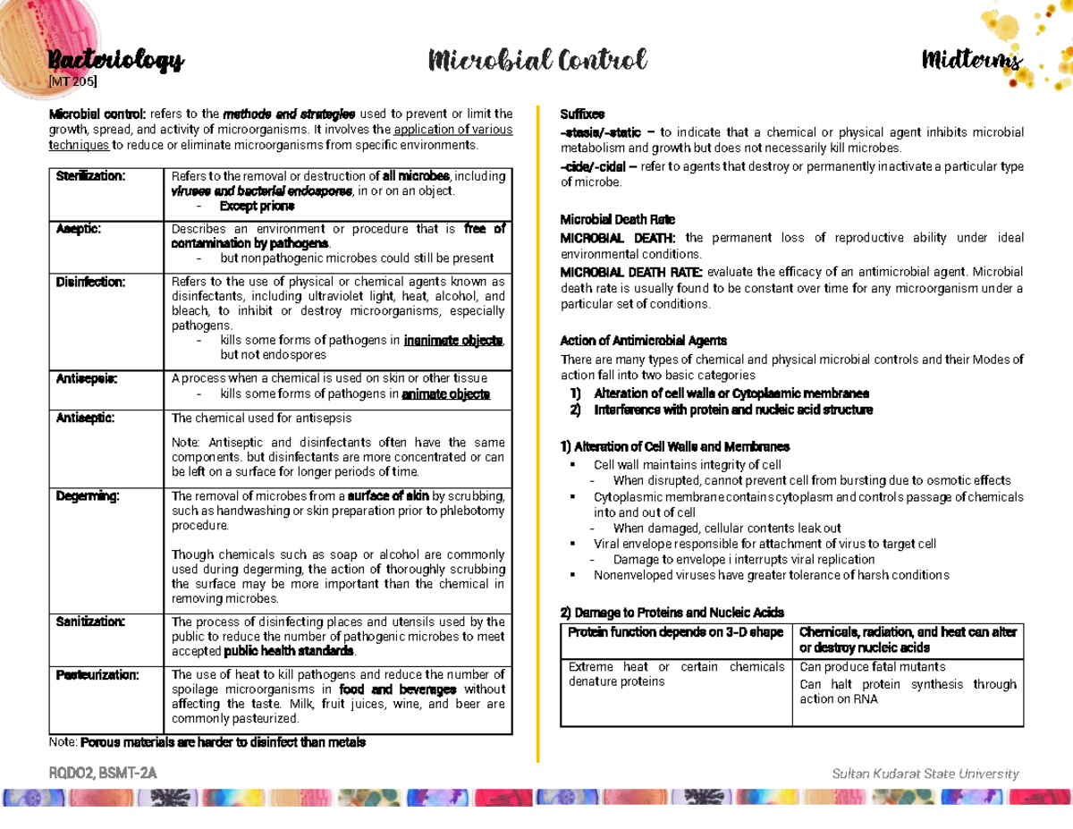 Microbial Control Methods Review for RQDO2 Midterms - Studocu