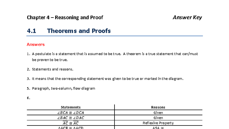 Answer Key CK-12 Geometry Honors Concepts Chapter 4: Reasoning & Proof ...