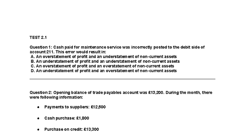 Test Financial Accounting - Exam Questions and Answers - Studocu