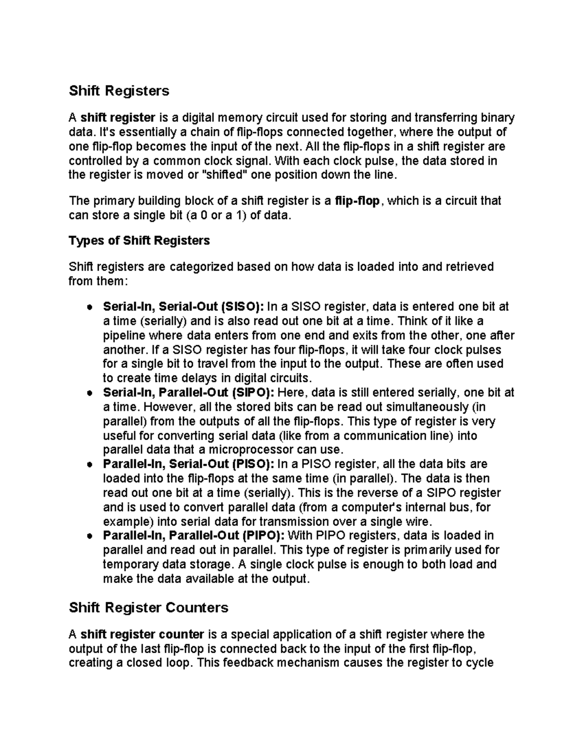 DLD - Shift Registers and Their Applications in Digital Logic - Studocu
