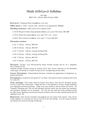 31B 24F Practice Final - Math 31B LEC 1, Fall 2024 Integration and ...
