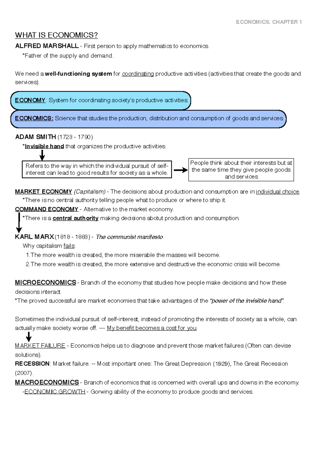 ECON 101: Chapter 1 - Introduction to Economics and Core Principles ...