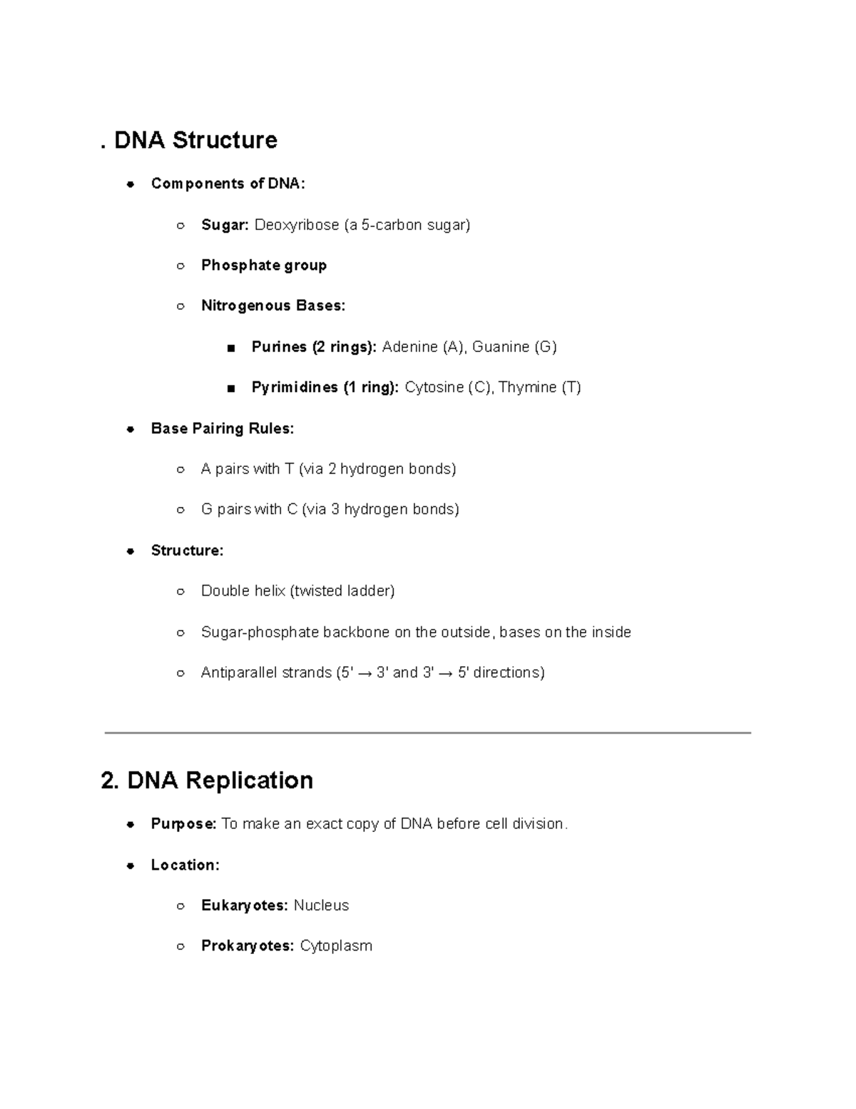 Biology 101 Final Exam Study Guide: DNA, Evolution, and Ecology - . DNA ...