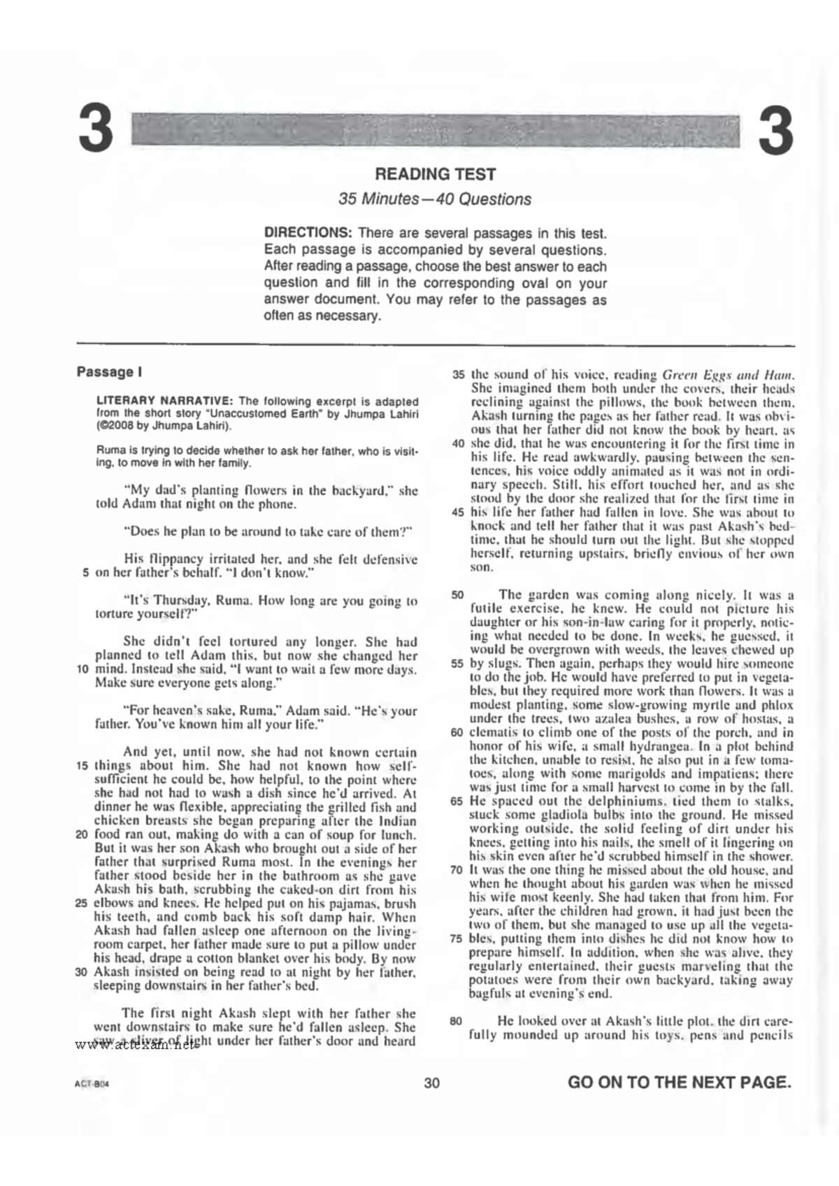 ACT 2019 04 Form B04 - Reading & Science Test with Passages - Studocu