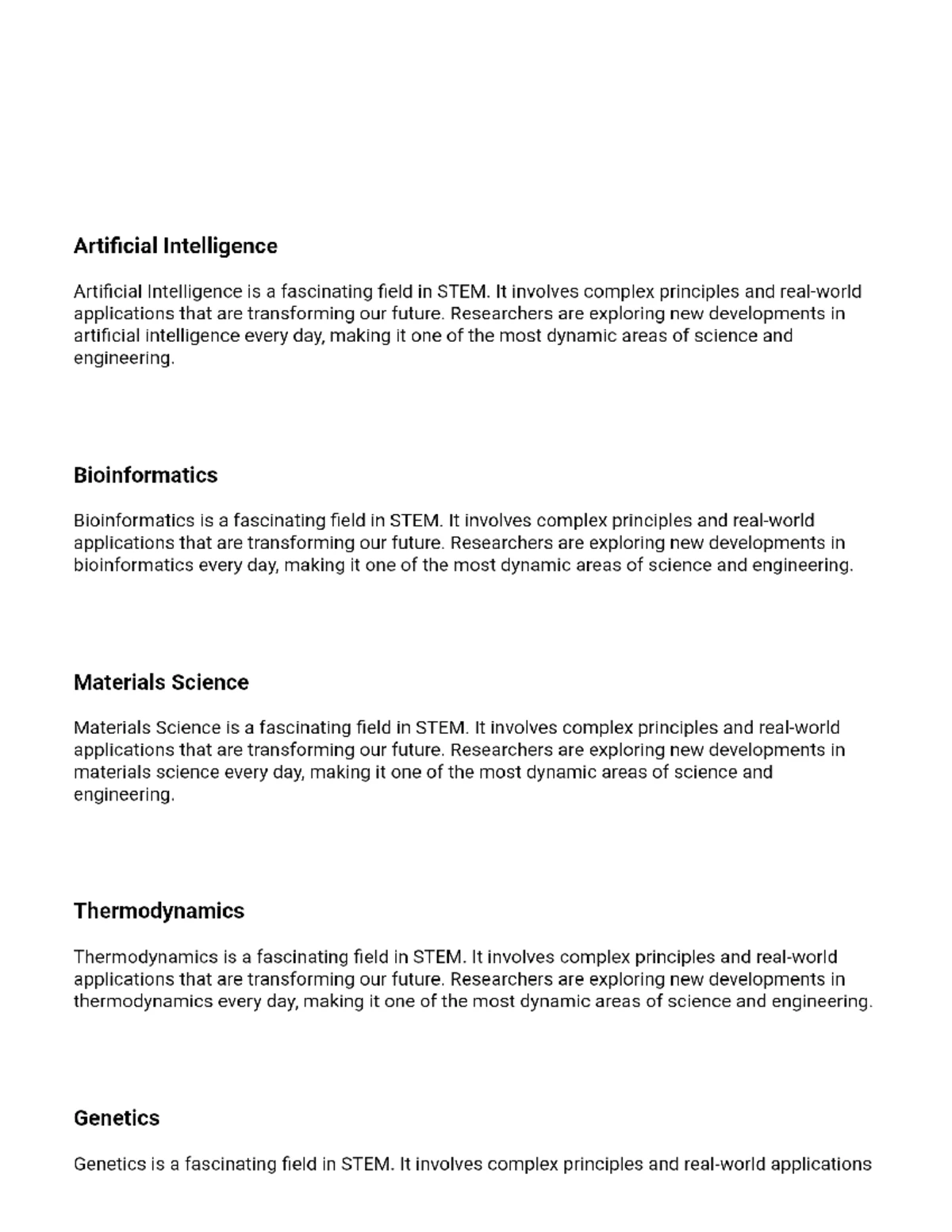 STEM Course Content: Exploring Key Fields in Science & Engineering ...
