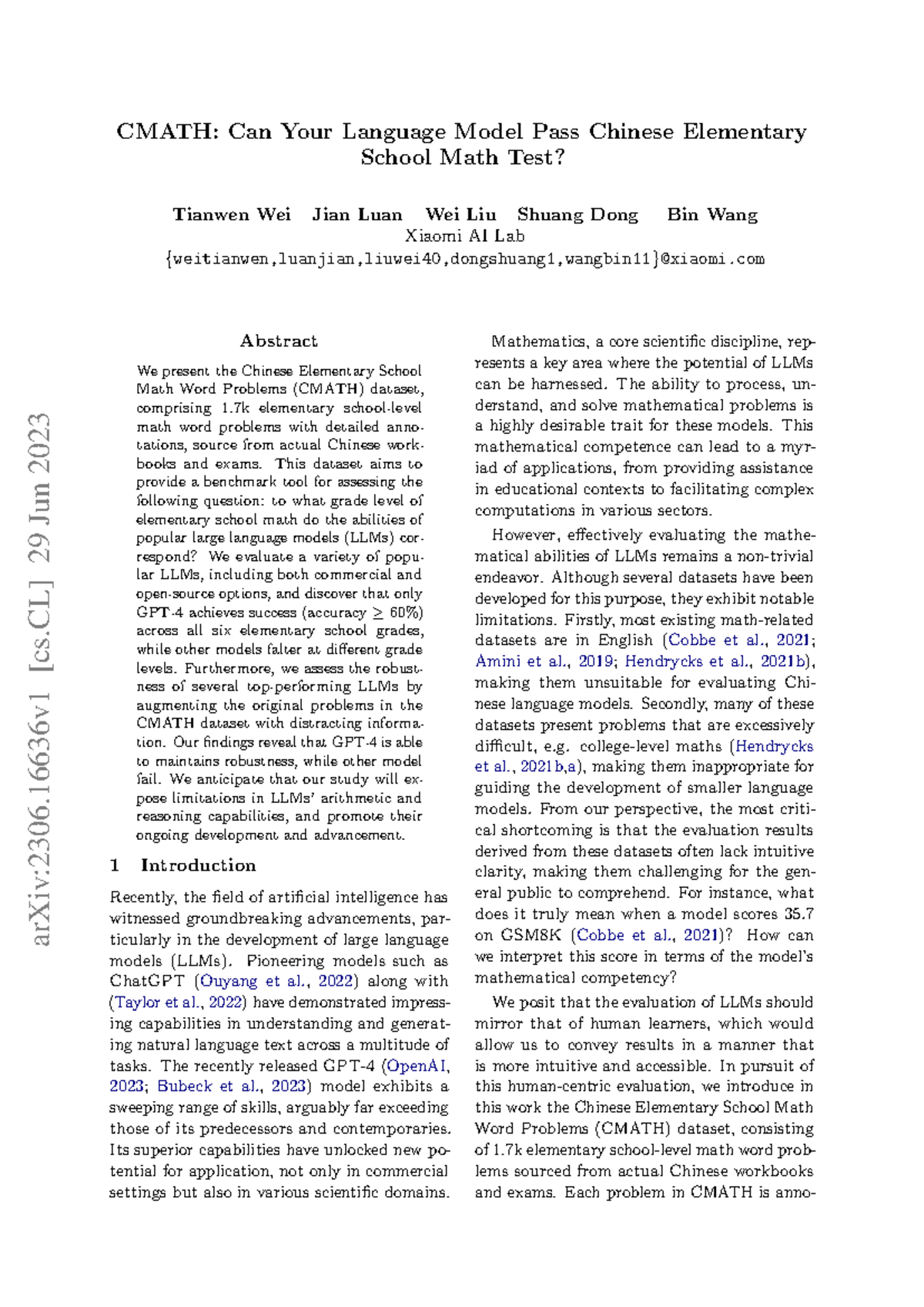 Cmath - asdf - CMATH: Can Your Language Model Pass Chinese Elementary ...
