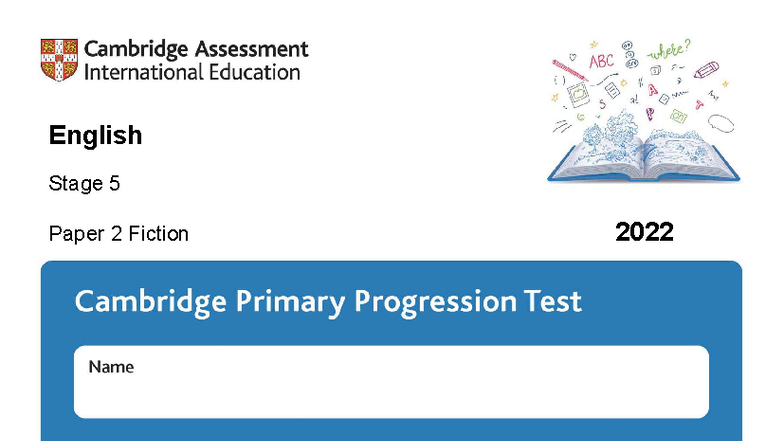 Progression Test - Stage 5 English 2023 Paper 2 Questions - Document Preview