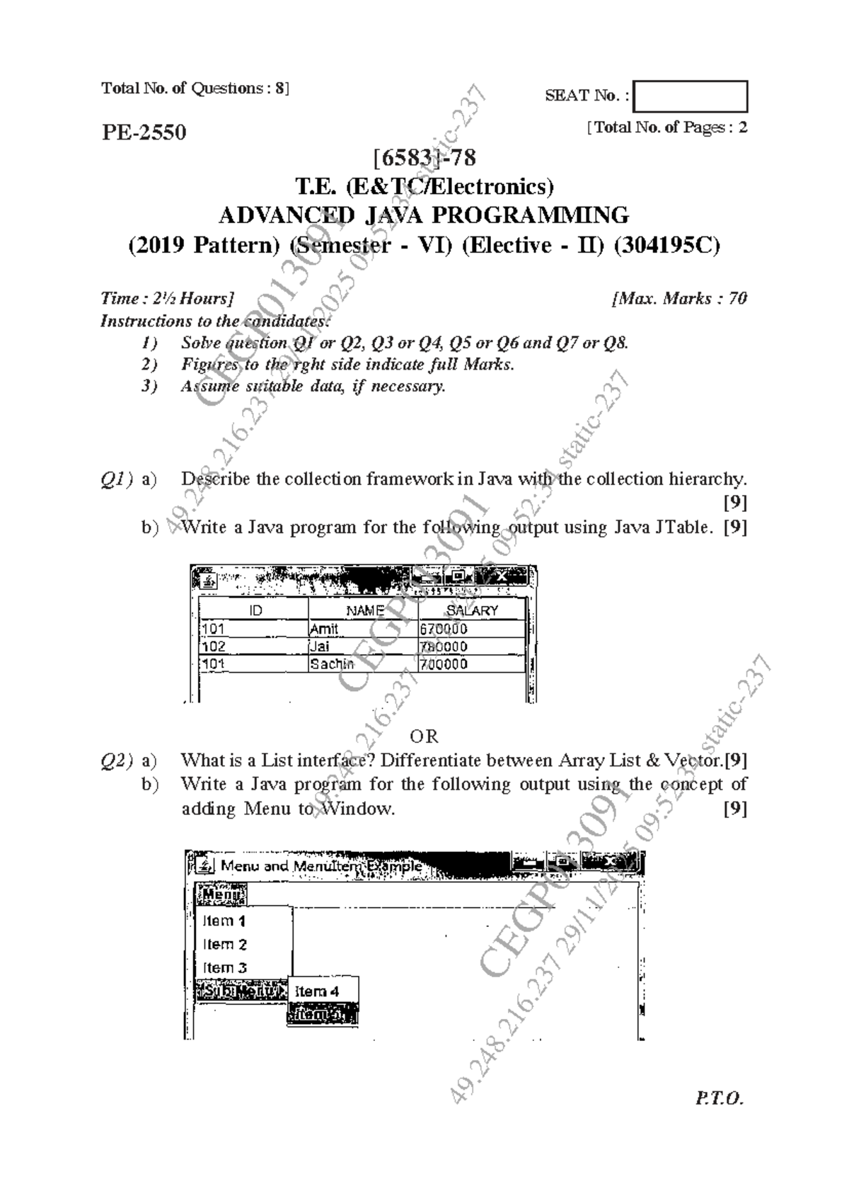 Advanced Java Programming Exam Paper (304195C) - Nov Dec 2025 - Studocu
