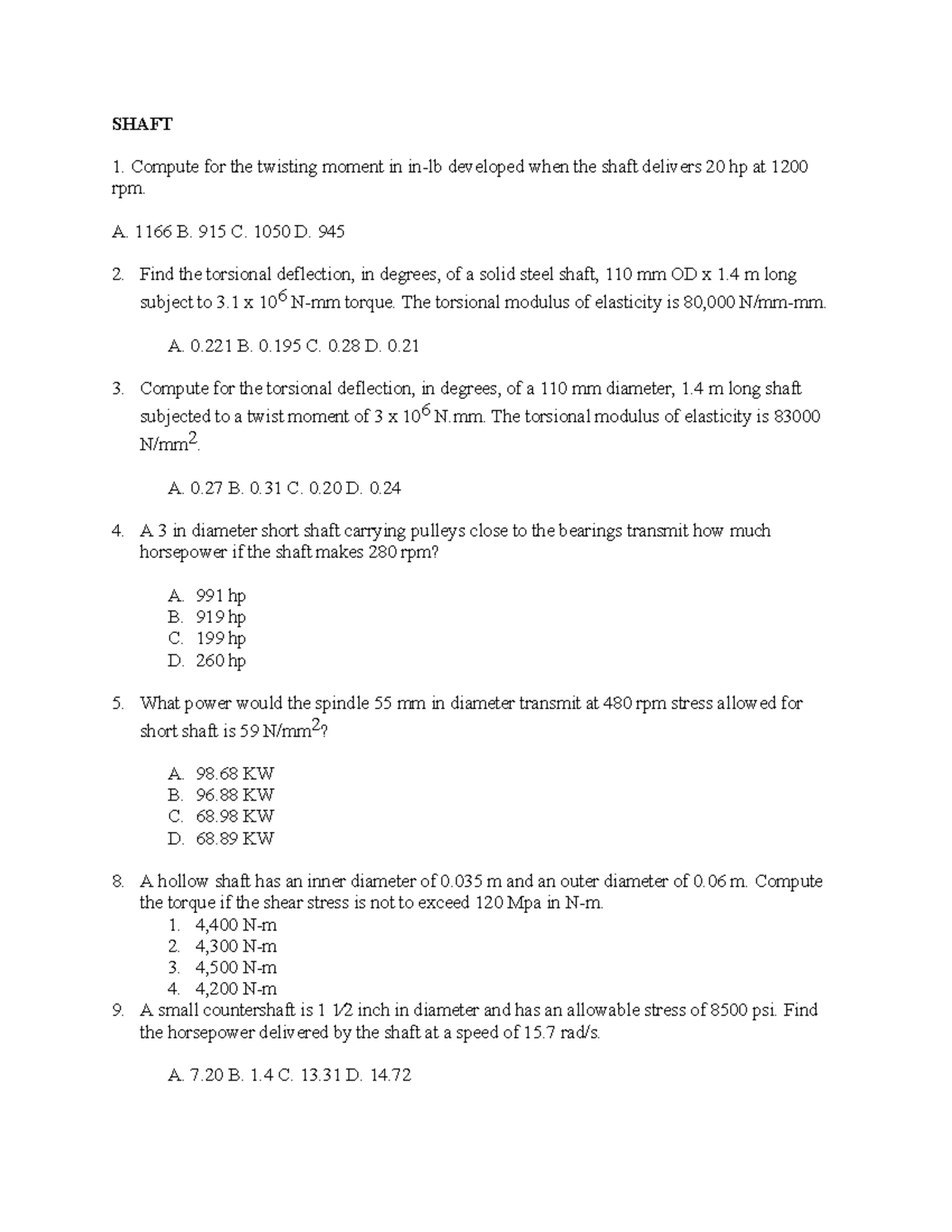 Activity 1 - Machine Foundation Calculations and Solutions - Studocu
