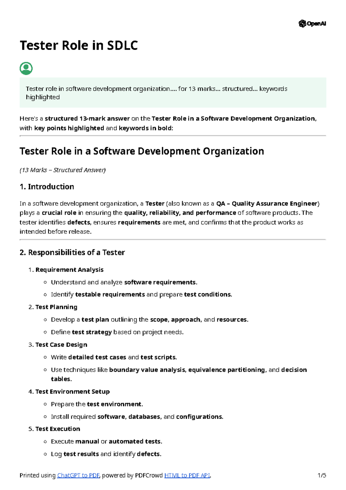 Tester Role in SDLC: Key Responsibilities and Importance in Software ...