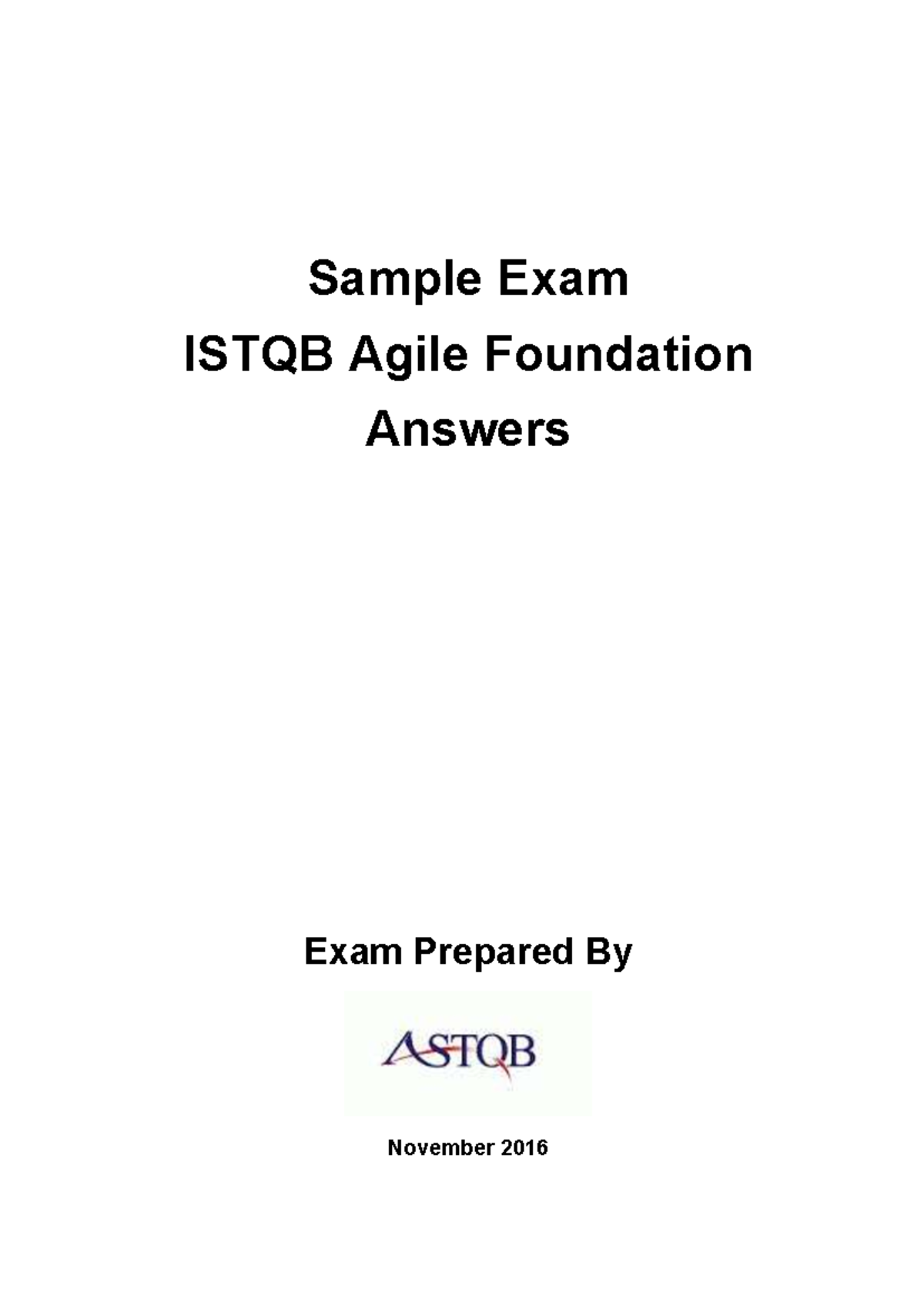 ISTQB Agile Tester Extension Sample Exam Answers (ASTQB) - Studocu